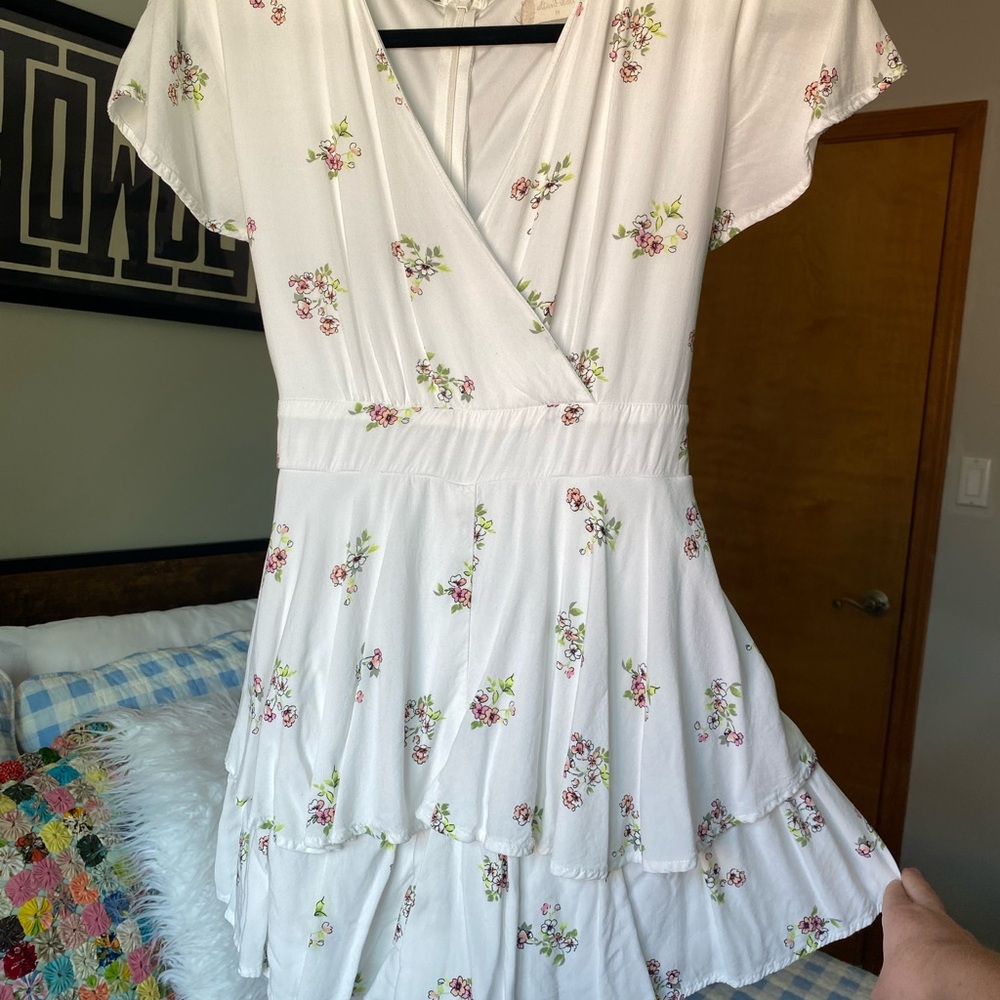 White & Pink Floral Romper